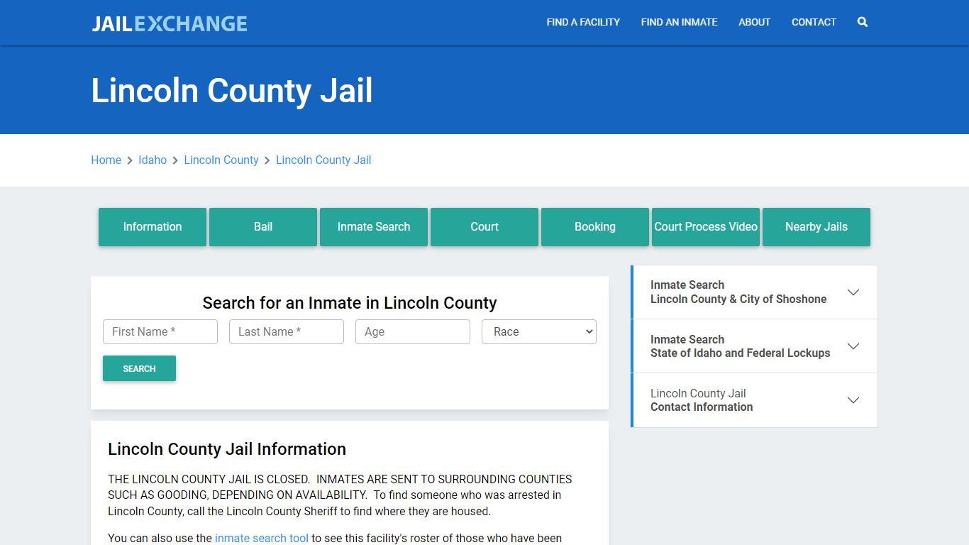 Lincoln County Jail Roster Lookup, ID, Inmate Search